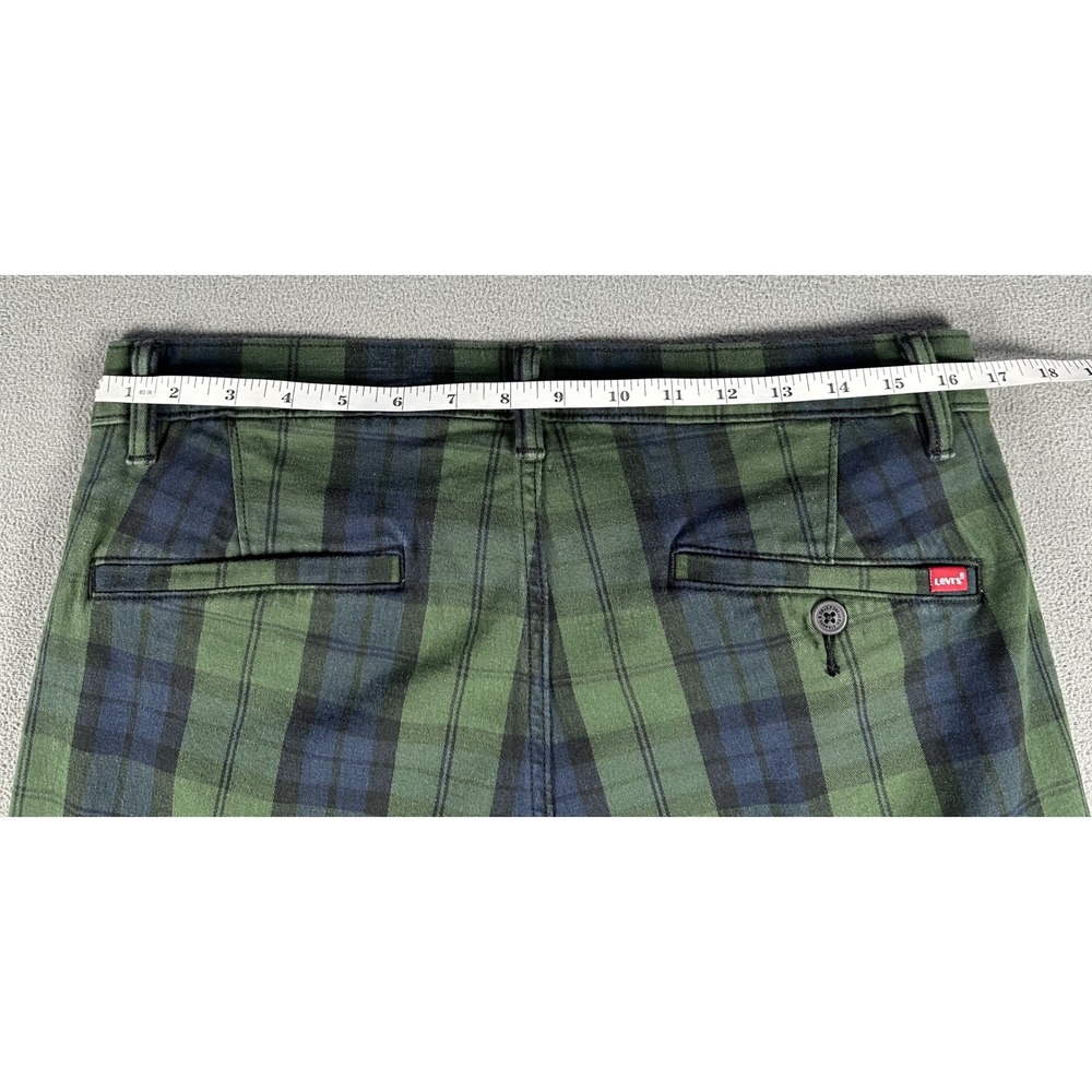 Levis Pants Mens 32x32 Green Blue XX Chino Taper Blackwatch Tartan Plaid READ - Picture 4 of 10